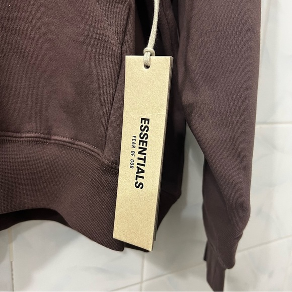 NWT Fear of God Essentials Hoodie & Sweatpants Set Plum Black Oversized Large - Picture 3 of 15